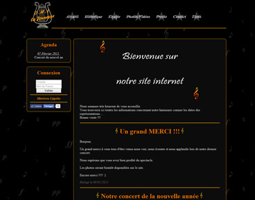 Capture d'écran du site de harmonie